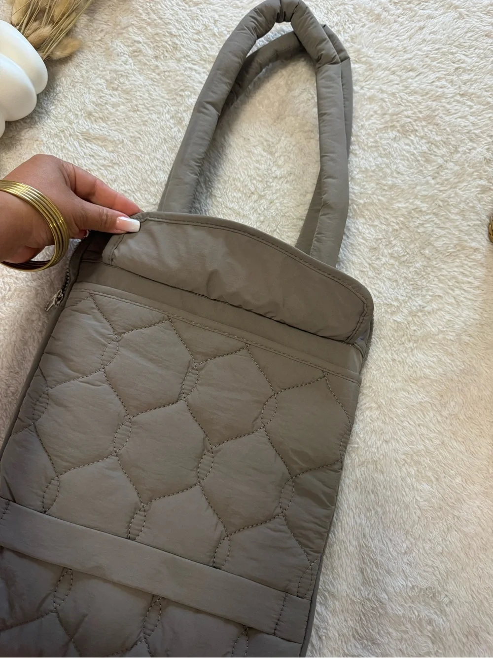 New LIFEHOHO Gray Padded Laptop Tote Bag
